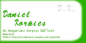 daniel korpics business card